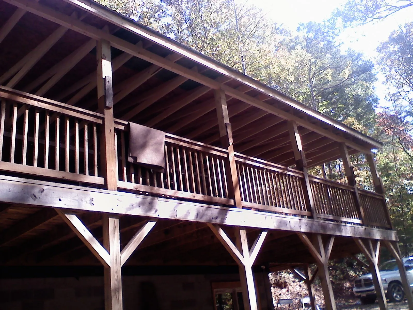 Timber framing under a new elevated porch and deck — Roof Leak Repair in Custar by Roofing Brothers